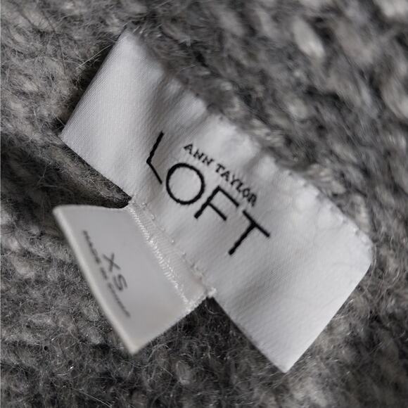 ANN TAYLOR LOFT! ALPACA & WOOL BLEND BULKY, WIDE COLLAR CARDI SWEATER! SZ XS - Picture 8 of 10